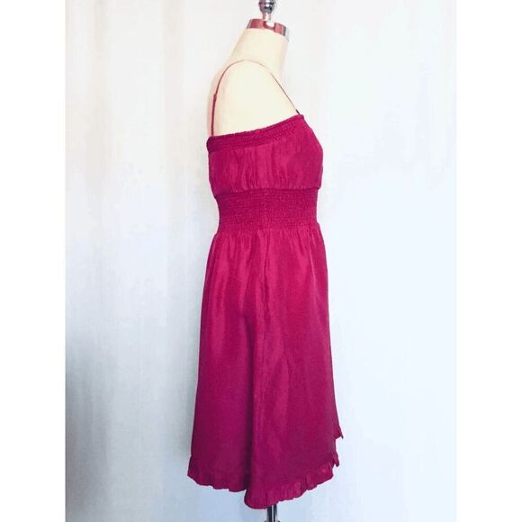 Anthropologie Women’s 4 Maeve Removable Strap Strapless Smocked Silk Dress - Picture 2 of 11